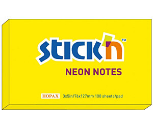 Bloczek STICKN 127x76mm żółty neonowy 100k 21135 STICKN