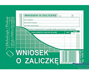 408-5 Wniosek o zaliczkę MICHALCZYK&PROKOP A6 40 kartek