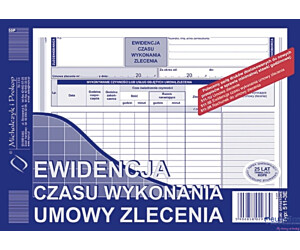 511-3E Ewidencja czasu wykonania zlecenia A5 offset MICHALCZYK&PROKOP