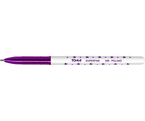 Długopis w gwiazdki SUPERFINE z supercienką końcówką, 0,5mm fioletowy TO-059 Toma