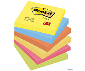 Bloczek samoprzylepny POST-IT (654-TFEN), 76x76mm, 6x100 kart., paleta energetyczna