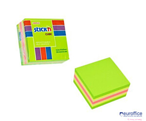 Bloczek STICK"N 51x51mm zielony-mix neon i pastel 21534