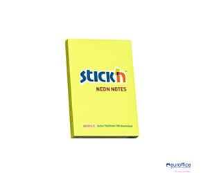 Bloczek STICKN 76x51mm żółty neon 100k 21132