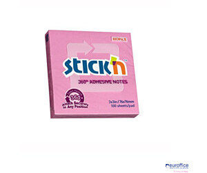Bloczek STICKN 76x76mm 360stopni różowy 21554
