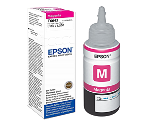 Butelka z tuszem Epson T6643 do L-100/200/210/300/355/550  | 70ml | magenta