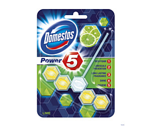 DOMESTOS Zawieszka do toalety KOSTKA POWER5 LIME 55g 96972