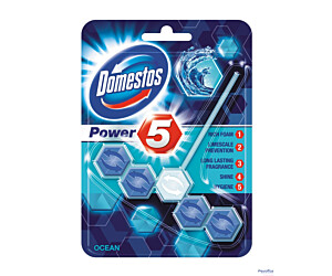 DOMESTOS Zawieszka do toalety KOSTKA POWER5 OCEAN 55g *97054
