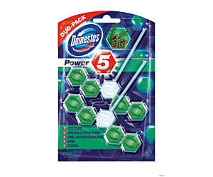 DOMESTOS Zawieszka do toalety POWER5 DUO PINE 7x2x55g 24325