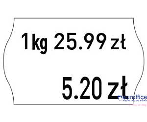 Etykiety cenowe w rolce do metkownicy dwurzędowej Meto, 26x16 mm, białe opakowanie 6 rolek M30014334