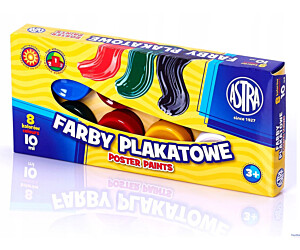 Farby plakatowe Astra 8 kolorów - 10 ml, 83113901