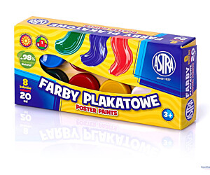 Farby plakatowe Astra 8 kolorów - 20 ml, 83112903