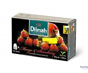 Herbata DILMAH MANGO z TRUSKAWKĄ (20 saszetek) czarna