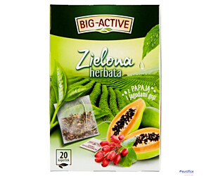 Herbata BIG-ACTIVE PAPAJA JAGODA GOJI zielona 20 kopert/34g