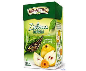 Herbata BIG-ACTIVE zielona liściasta z owocem pigwy 100g