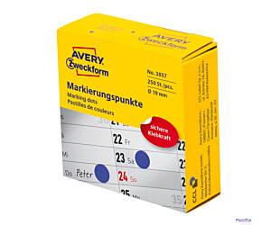 Kółka do zaznaczania niebieskie 3857 Q19 w rolce Avery Zweckform