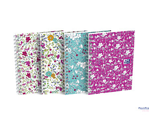 Kołonotatnik A6 50 kartek, kratka, FLORAL, OXFORD, 400094826