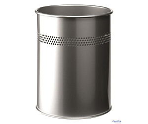 Kosz na śmieci DURABLE metalowy okrągły 15L srebrny 330023
