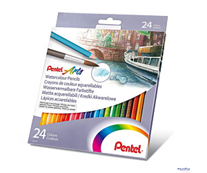 Kredki akwarelowe, 24 kolory CB9-24 PENTEL