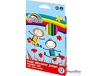 Kredki ołówkowe FIORELLO SUPER SOFT, 12 kolorów JUMBO, trójkątne 170-2218