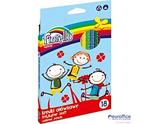 Kredki ołówkowe FIORELLO SUPER SOFT, 18 kolorów, trójkątne 170-2187