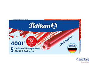 Naboje do piór, długie czerwone 300004109 PELIKAN