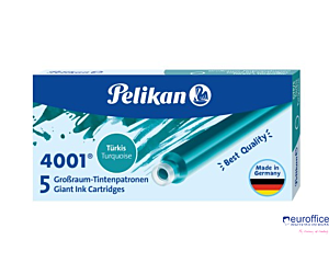 Naboje do piór, długie turkusowe 300004110 PELIKAN