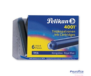 Naboje PELIKAN krótkie TP/6 niebieskie 301176