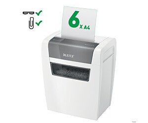 Niszczarka LEITZ IQ Home OFFICE P4, 6 kartek, 15l, kosz 8034000