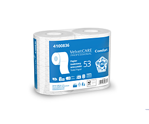 Papier toaletowy celuloza, 2 warstwy, biały, 53m - 486 listków (4szt) VELVET PROFESSIONAL Comfort 4100836