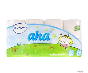 Papier toaletowy AHA ECONOMY (8 rolek) biały