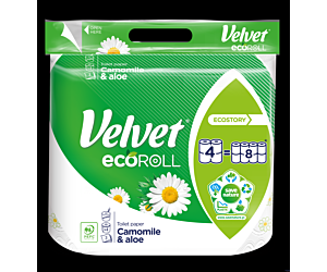 Papier toaletowy Velvet Ecoroll rumianek & aloes 4 rolki