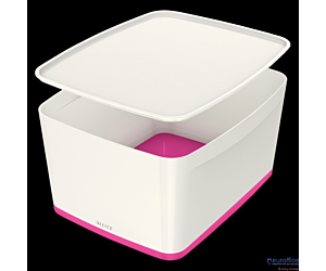 Pojemnik MyBOX duży z pokrywką biało-różowy LEITZ 52161023 SALE