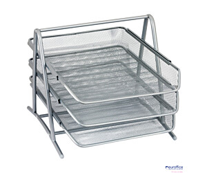 Półka na dokumenty DOTTS A4 (3) siatka srebrna 350x297x275mm