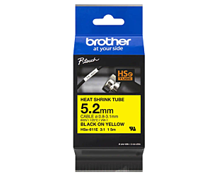 Rurka termokurczliwa Brother  5,2 mm/1,5m czarny nadruk na żółtym