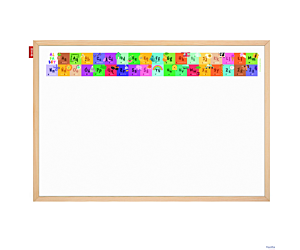 Tablica edukacyjna MemoBe, WHITEBOARDGAME: Alphabet adventure!, nadruk ALFABET, rama drewniana, PL, 90x60 cm MTM090060.AL01.01.51