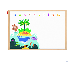 Tablica edukacyjna MemoBe, WHITEBOARDGAME: Numbers adventure!, nadruk CYFERKI, rama drewniana, 200x100 cm MTM200100.CY01.01.51