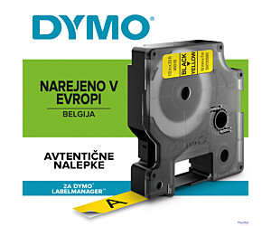 Taśma DYMO D1 - 12 mm x 7 m, czarny / żółty S0720580 do drukarek etykiet