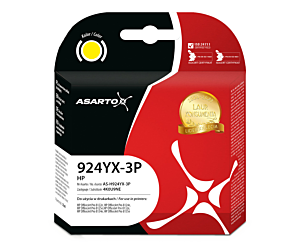 Tusz Asarto do HP 924e 3-PACK | 4K0U9NE | 924YX-3P | 3*800 str. | yellow