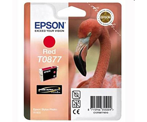 Tusz  Epson  T0877  do  Stylus Photo R1900  | 11,4ml | red
