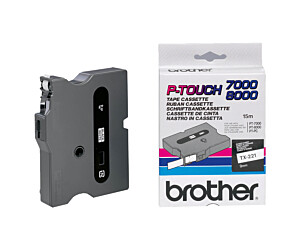 Taśma Brother laminowana 9mm x 8m  czarny nadruk / białe tło