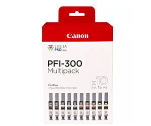 Wielopak Canon 10 kaset z atramentem Canon PFI-300 MBK/PBK/CO/GY/R/C/M/Y/PC/PM