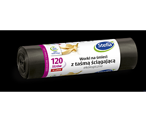 Worki na śmieci ekologiczne z taśmą 120 l Stella 004171