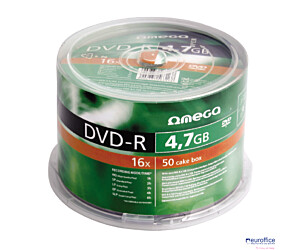 Płyta OMEGA DVD-R 4,7GB 16X CAKE (100) OMD16C100-