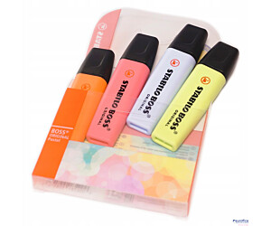 Zakreslacz STABILO BOSS pastel etui 4szt nowe kolory 70/4-3