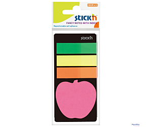 Zakładki indeks. neon+Notes Jabłuszko STICK`N 21475