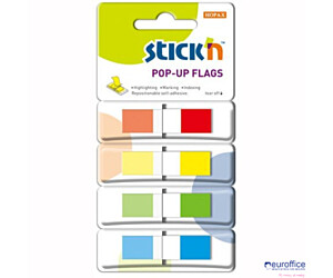 Zakładki indeksujące w podajniku 45x12mm 140/4 kolory STICKN 26020