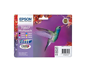 Zestaw tuszy EpsonT0807 Stylus  R-265/285/360, RX-560/585 |44,4ml| C/LC/M/LM/Y/K